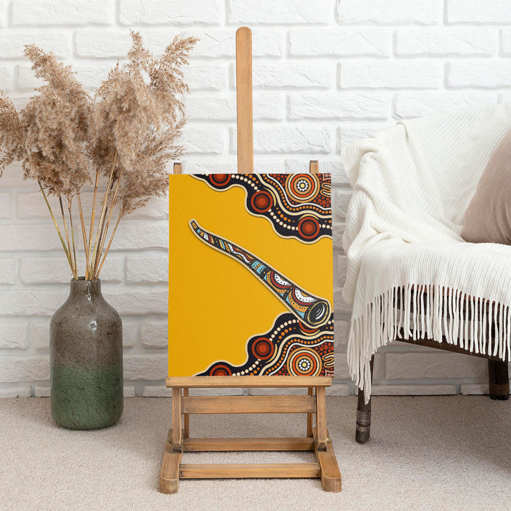 Didgeridoo Canvas Wall Art Aboriginal Dot Painting Indigenous Traditional Instrument