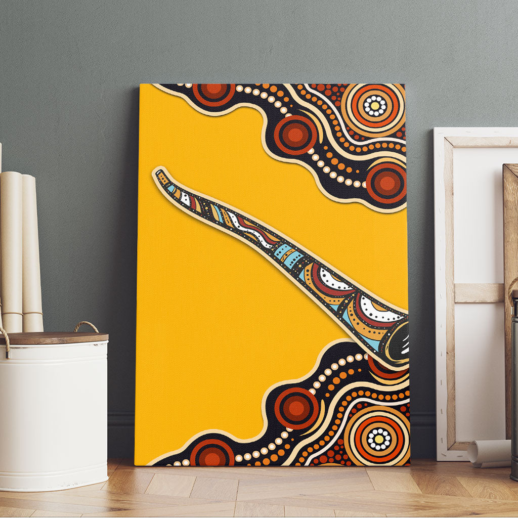 Didgeridoo Canvas Wall Art Aboriginal Dot Painting Indigenous Traditional Instrument