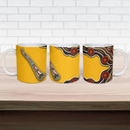 Didgeridoo Ceramic Mug Aboriginal Dot Painting Indigenous Traditional Instrument