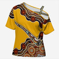Didgeridoo Cross Shoulder Shirt Aboriginal Dot Painting Indigenous Traditional Instrument