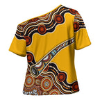 Didgeridoo Cross Shoulder Shirt Aboriginal Dot Painting Indigenous Traditional Instrument