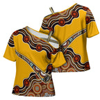 Didgeridoo Cross Shoulder Shirt Aboriginal Dot Painting Indigenous Traditional Instrument