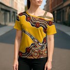 Didgeridoo Cross Shoulder Shirt Aboriginal Dot Painting Indigenous Traditional Instrument