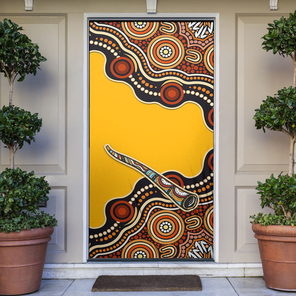 Didgeridoo Door Cover Aboriginal Dot Painting Indigenous Traditional Instrument