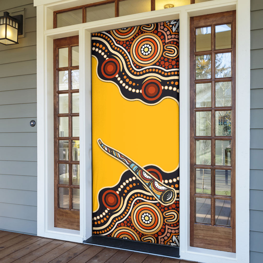 Didgeridoo Door Cover Aboriginal Dot Painting Indigenous Traditional Instrument