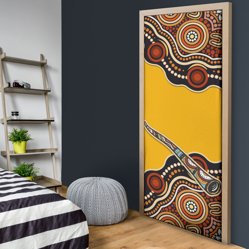Didgeridoo Door Cover Aboriginal Dot Painting Indigenous Traditional Instrument