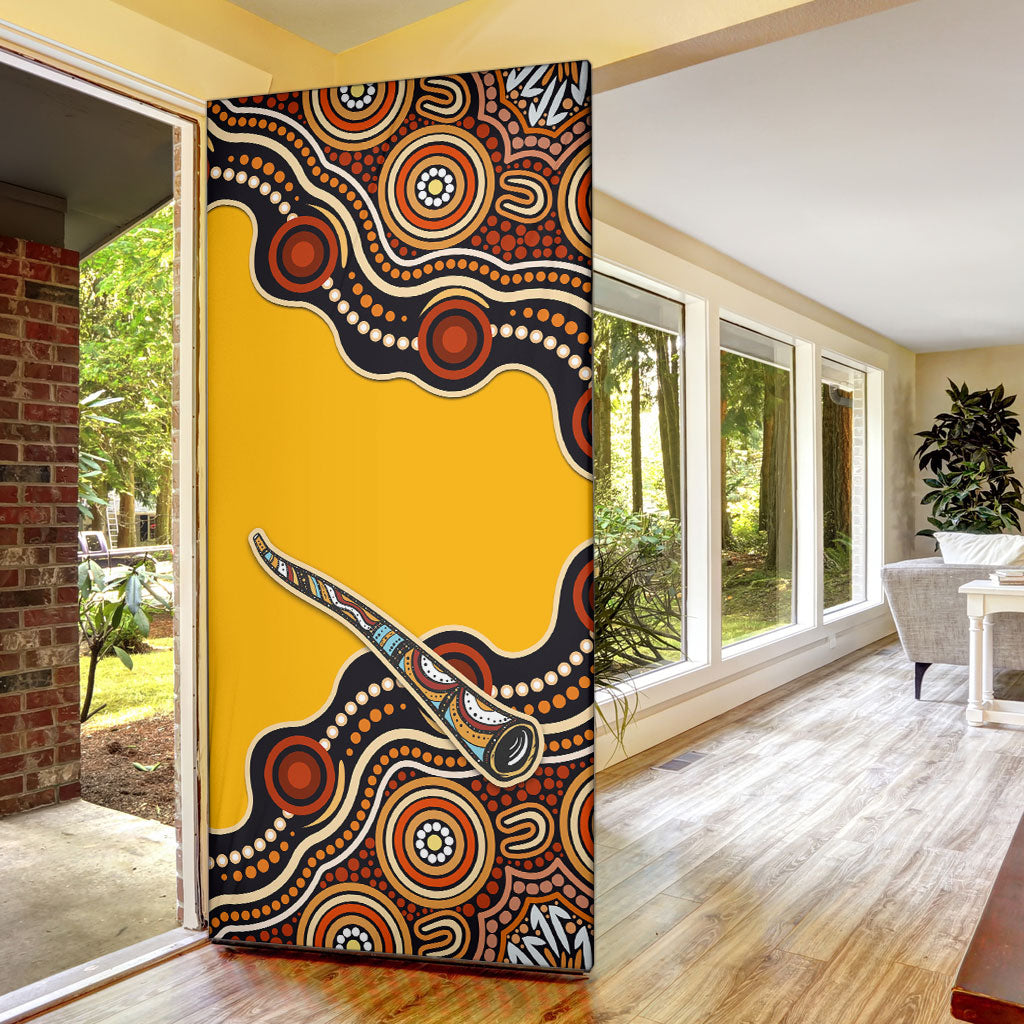 Didgeridoo Door Cover Aboriginal Dot Painting Indigenous Traditional Instrument