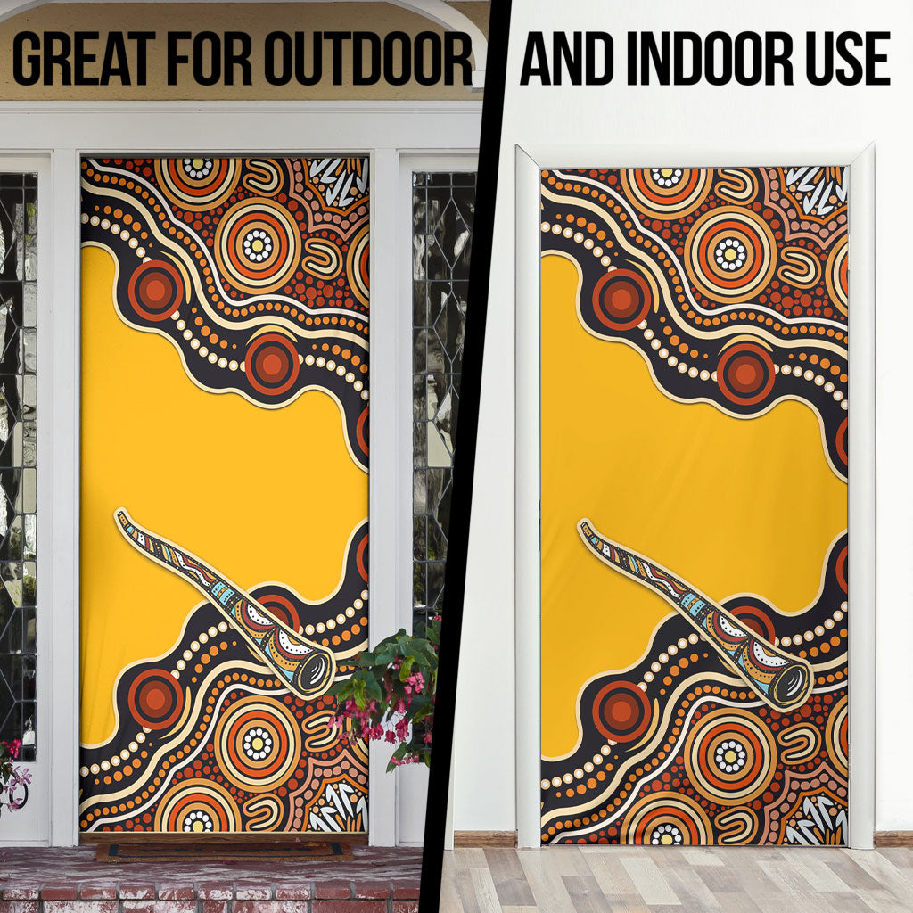 Didgeridoo Door Cover Aboriginal Dot Painting Indigenous Traditional Instrument