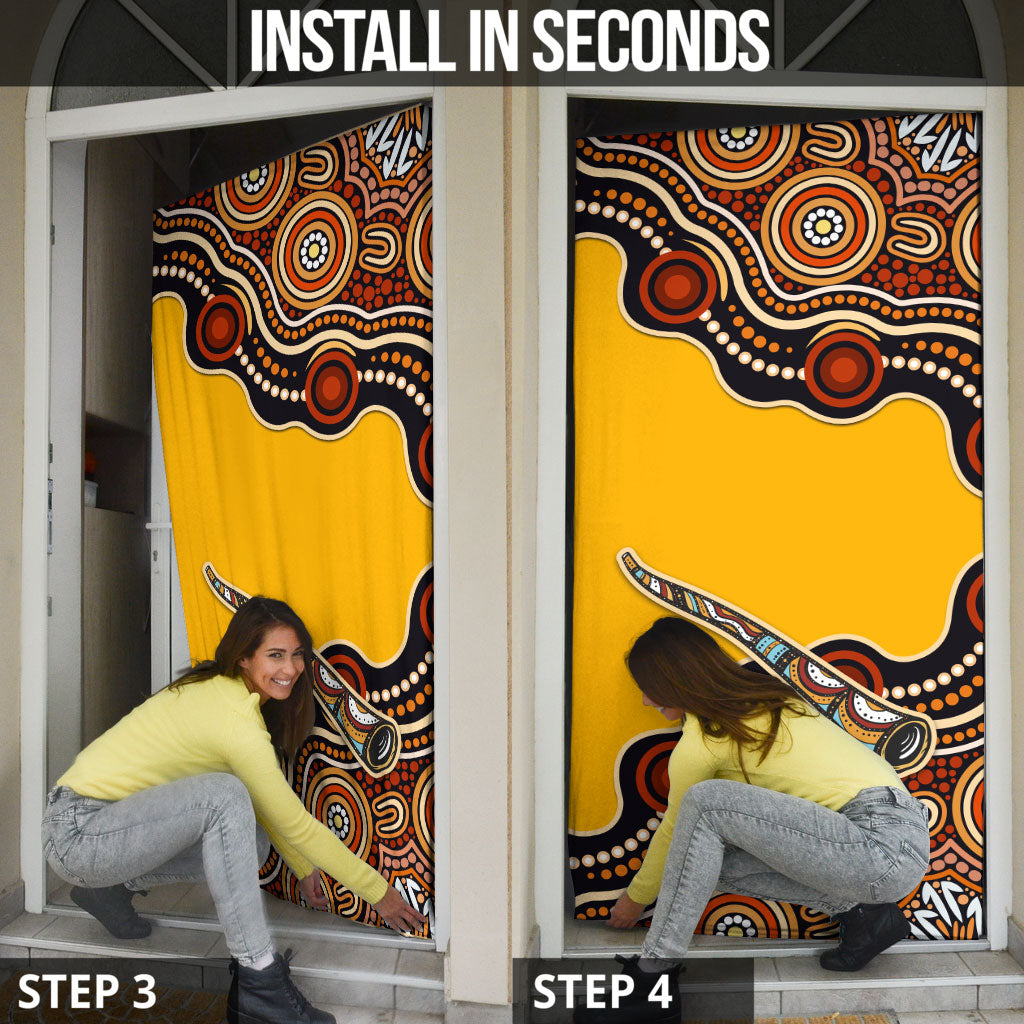 Didgeridoo Door Cover Aboriginal Dot Painting Indigenous Traditional Instrument