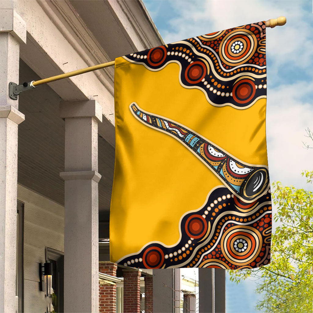 Didgeridoo Garden Flag Aboriginal Dot Painting Indigenous Traditional Instrument