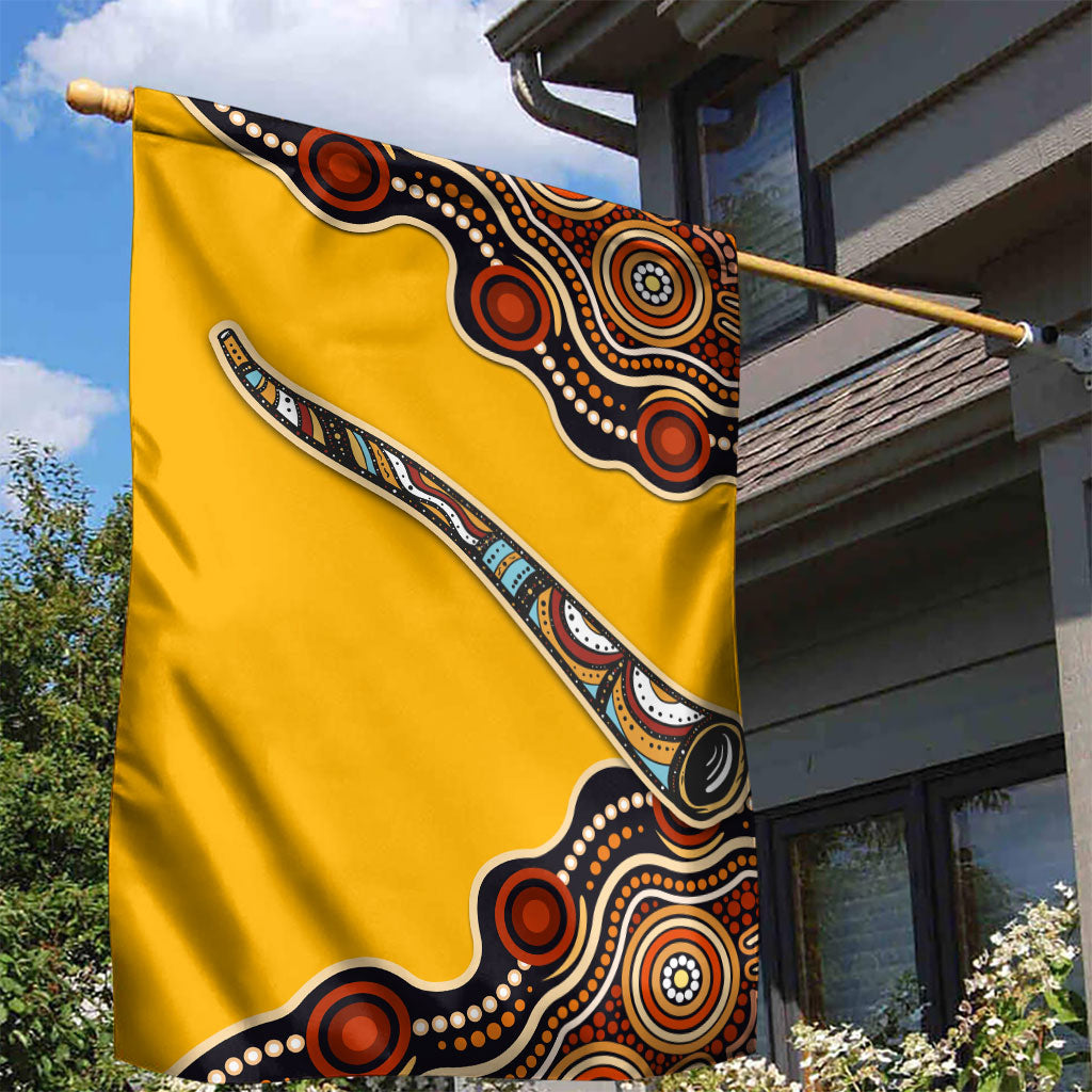 Didgeridoo Garden Flag Aboriginal Dot Painting Indigenous Traditional Instrument