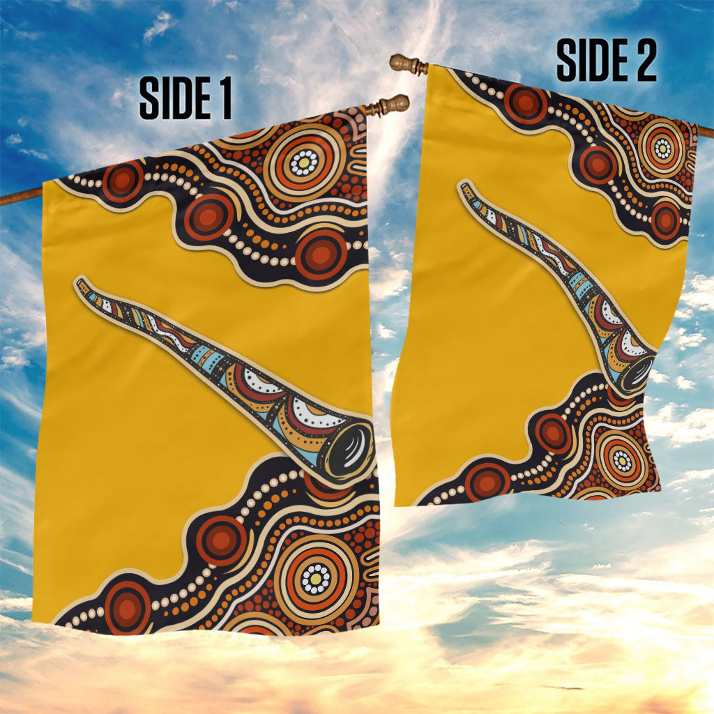Didgeridoo Garden Flag Aboriginal Dot Painting Indigenous Traditional Instrument
