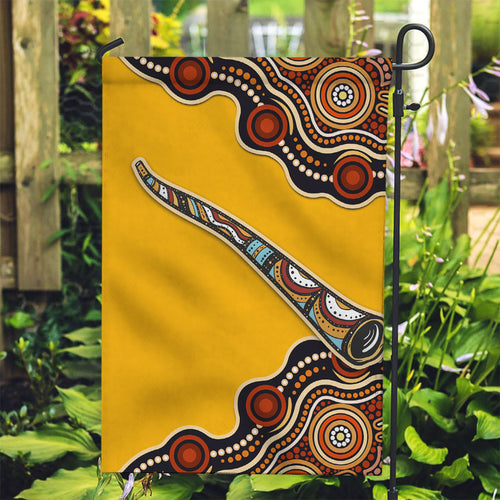 Didgeridoo Garden Flag Aboriginal Dot Painting Indigenous Traditional Instrument