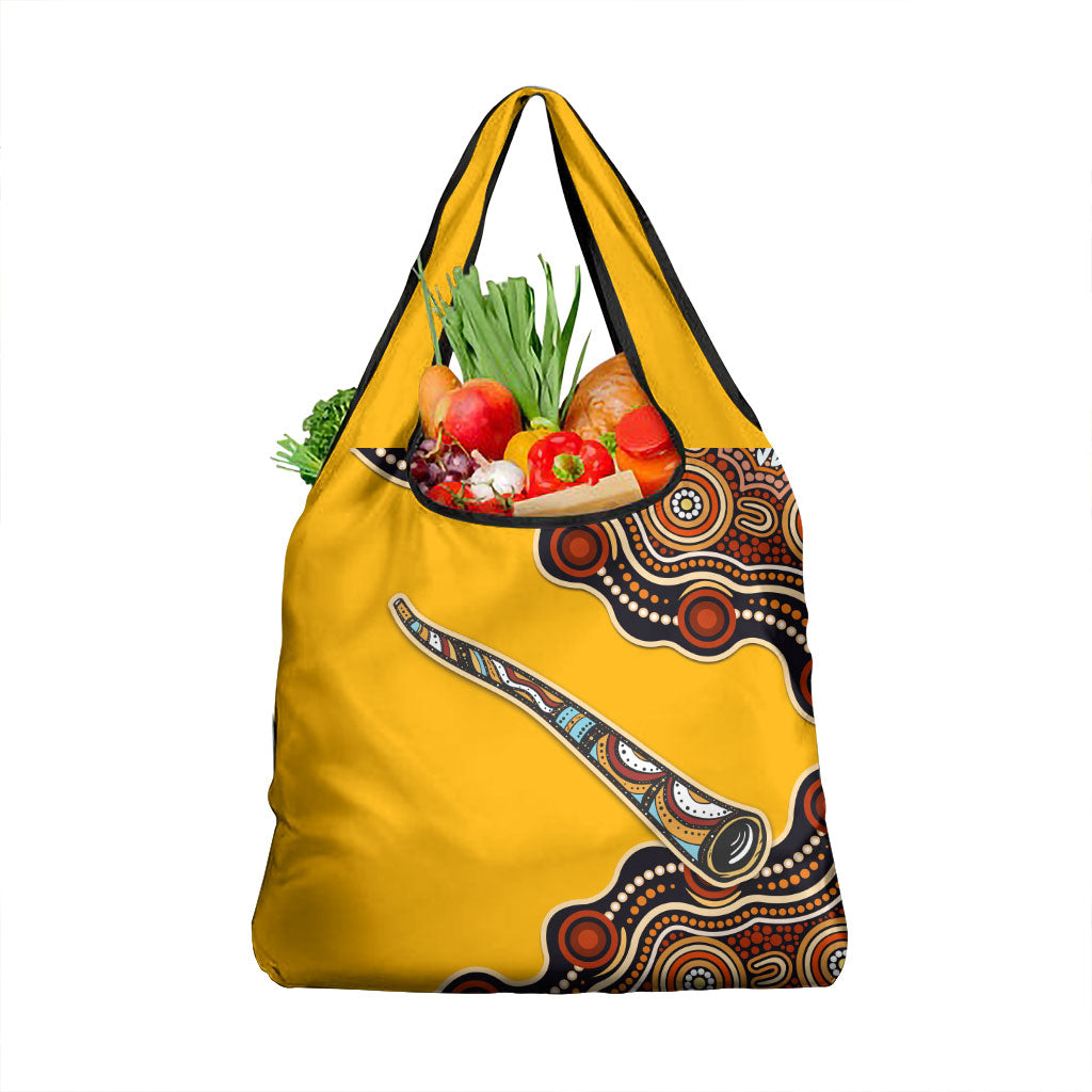 Didgeridoo Grocery Bag Aboriginal Dot Painting Indigenous Traditional Instrument