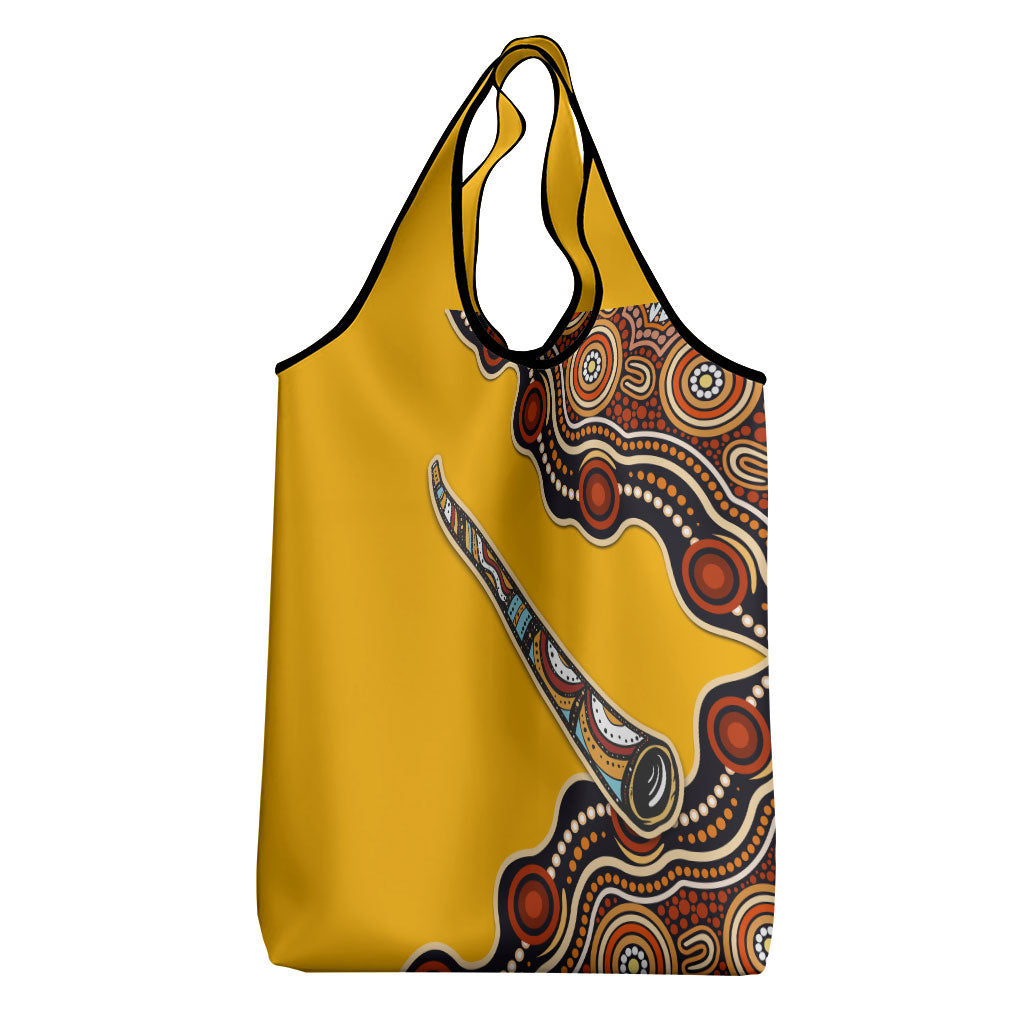 Didgeridoo Grocery Bag Aboriginal Dot Painting Indigenous Traditional Instrument