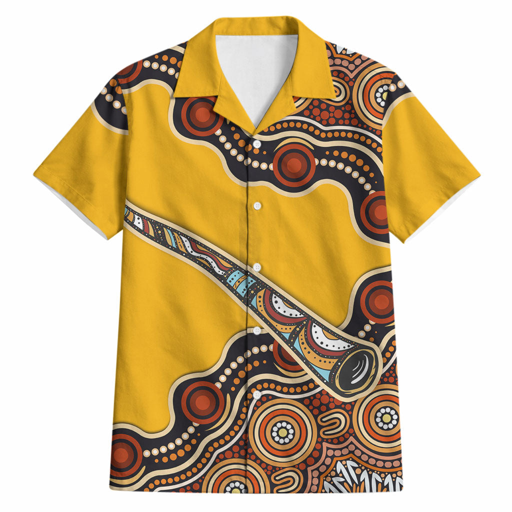 Didgeridoo Hawaiian Shirt Aboriginal Dot Painting Indigenous Traditional Instrument