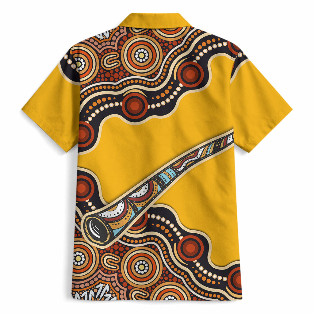 Didgeridoo Hawaiian Shirt Aboriginal Dot Painting Indigenous Traditional Instrument