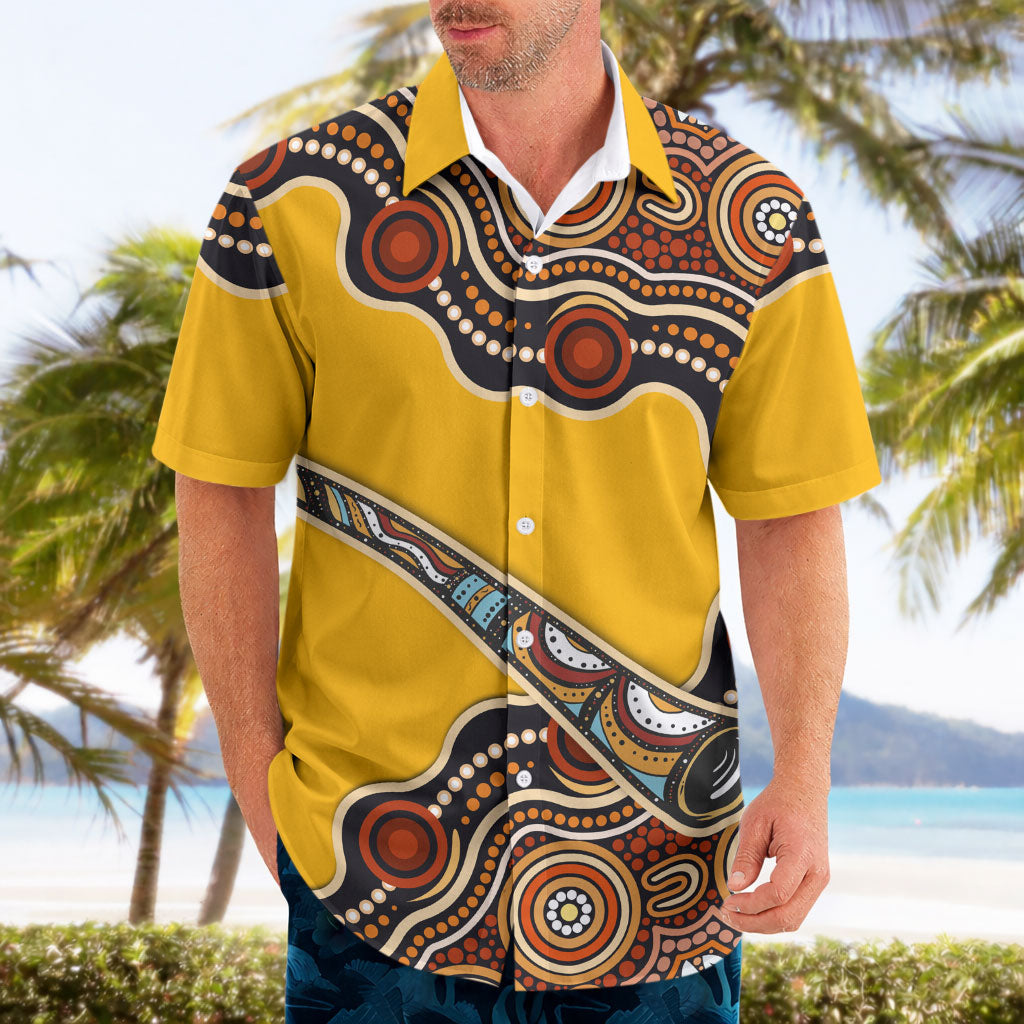 Didgeridoo Hawaiian Shirt Aboriginal Dot Painting Indigenous Traditional Instrument