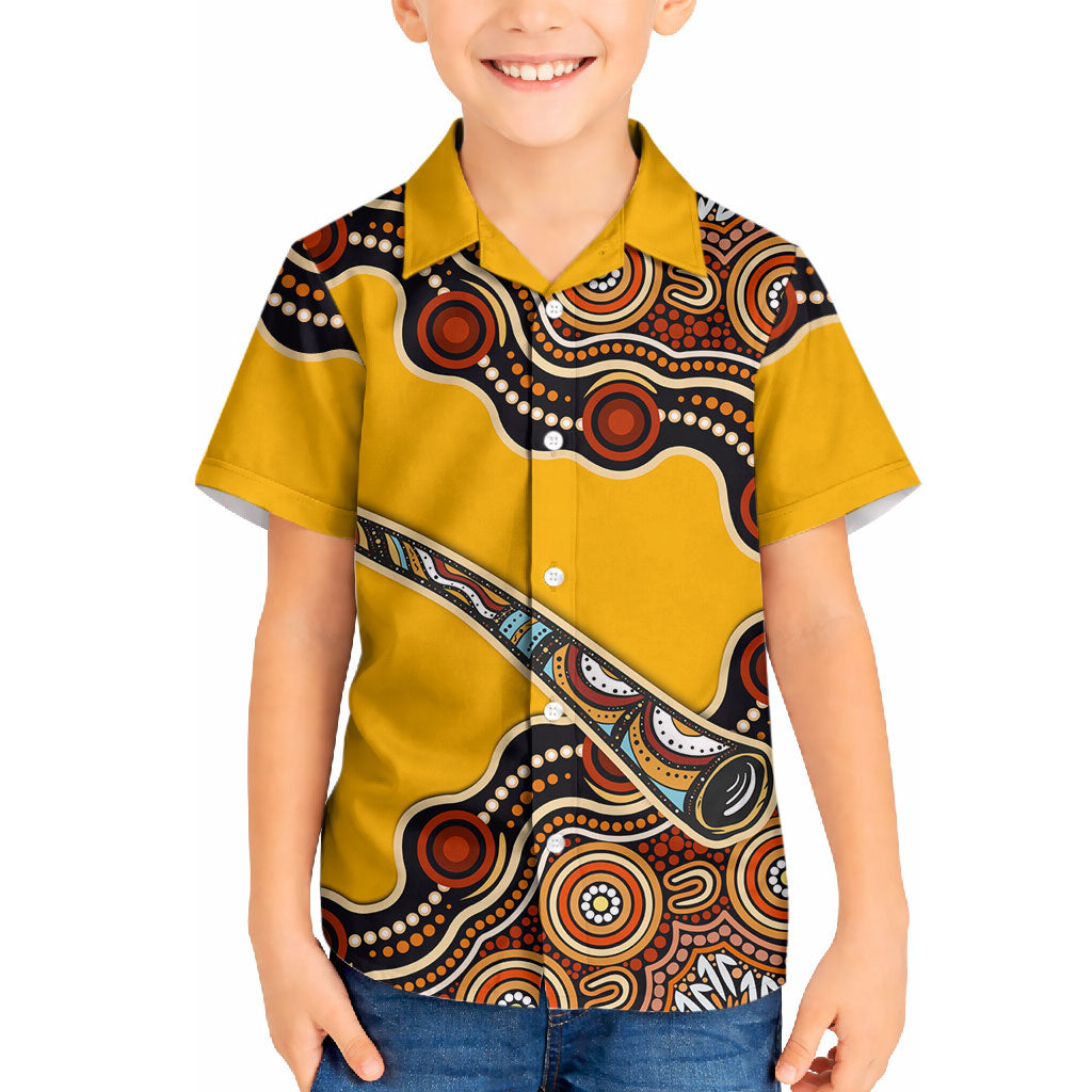 Didgeridoo Hawaiian Shirt Aboriginal Dot Painting Indigenous Traditional Instrument
