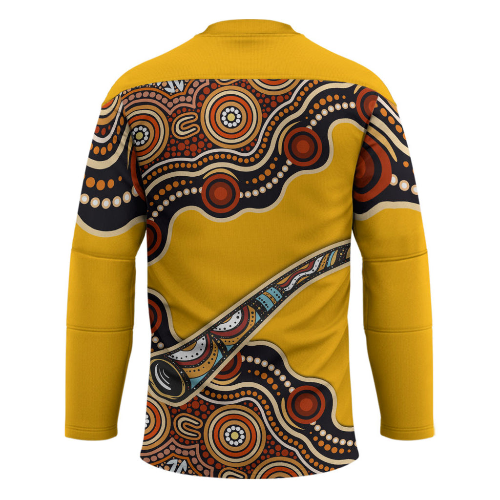 Didgeridoo Hockey Jersey Aboriginal Dot Painting Indigenous Traditional Instrument