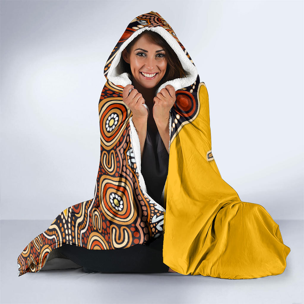Didgeridoo Hooded Blanket Aboriginal Dot Painting Indigenous Traditional Instrument