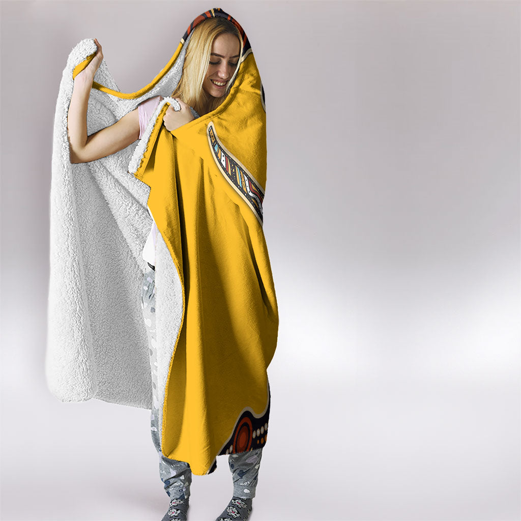 Didgeridoo Hooded Blanket Aboriginal Dot Painting Indigenous Traditional Instrument