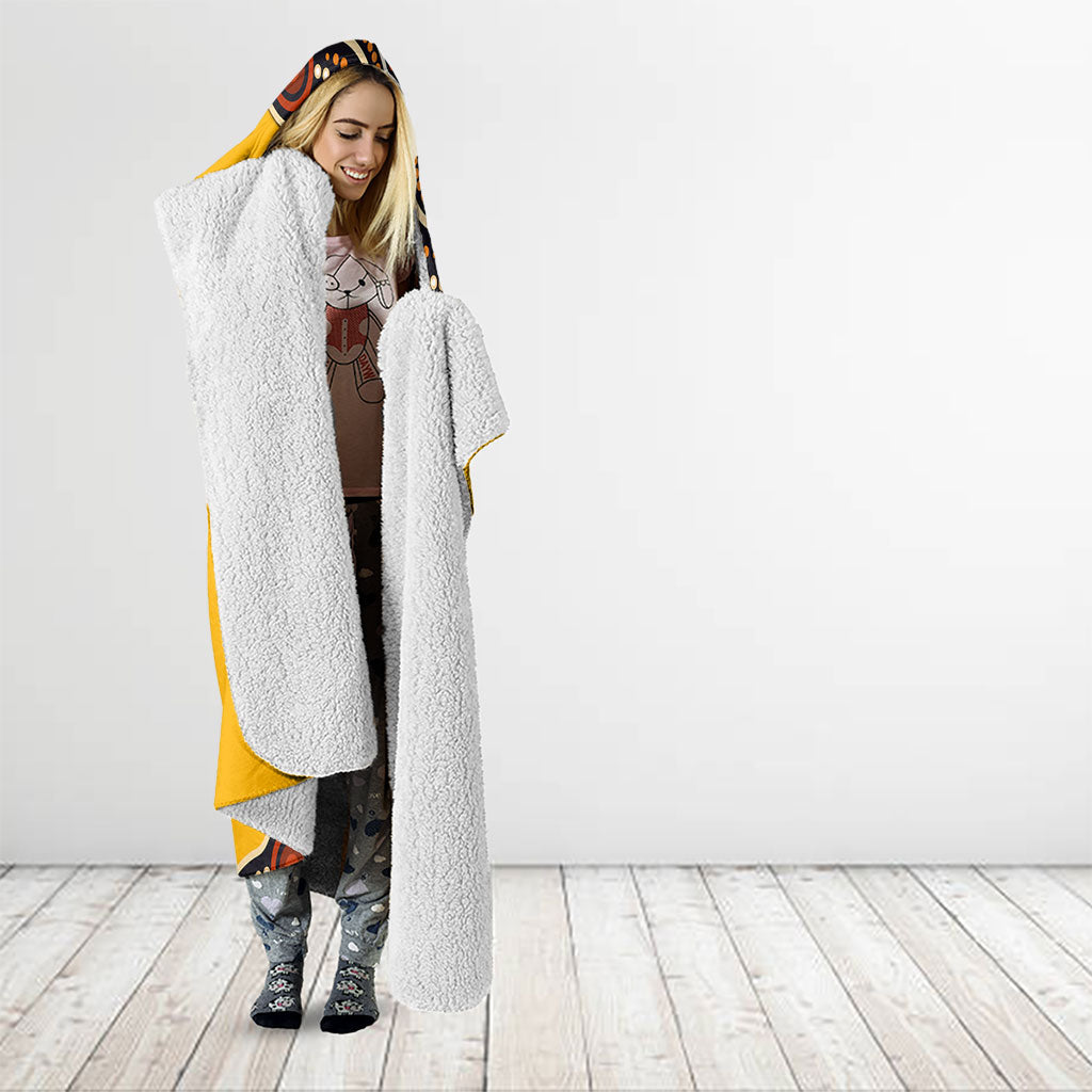 Didgeridoo Hooded Blanket Aboriginal Dot Painting Indigenous Traditional Instrument