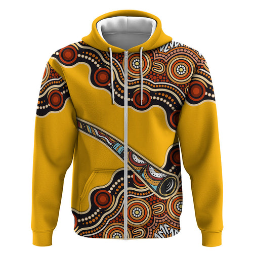 Didgeridoo Hoodie Aboriginal Dot Painting Indigenous Traditional Instrument