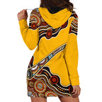 Didgeridoo Hoodie Dress Aboriginal Dot Painting Indigenous Traditional Instrument