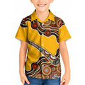 Didgeridoo Kid Hawaiian Shirt Aboriginal Dot Painting Indigenous Traditional Instrument