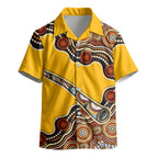 Didgeridoo Kid Hawaiian Shirt Aboriginal Dot Painting Indigenous Traditional Instrument
