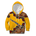 Didgeridoo Kid Hoodie Aboriginal Dot Painting Indigenous Traditional Instrument