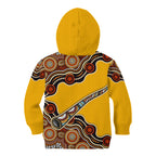 Didgeridoo Kid Hoodie Aboriginal Dot Painting Indigenous Traditional Instrument
