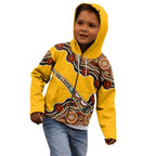 Didgeridoo Kid Hoodie Aboriginal Dot Painting Indigenous Traditional Instrument