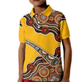 Didgeridoo Kid Polo Shirt Aboriginal Dot Painting Indigenous Traditional Instrument