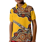 Didgeridoo Kid Polo Shirt Aboriginal Dot Painting Indigenous Traditional Instrument