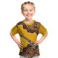Didgeridoo Kid T Shirt Aboriginal Dot Painting Indigenous Traditional Instrument