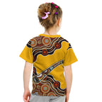 Didgeridoo Kid T Shirt Aboriginal Dot Painting Indigenous Traditional Instrument