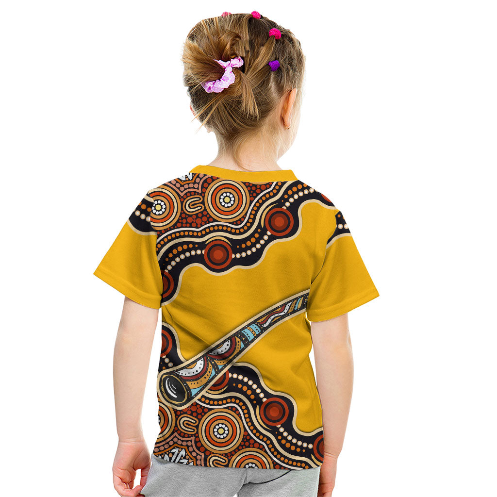 Didgeridoo Kid T Shirt Aboriginal Dot Painting Indigenous Traditional Instrument
