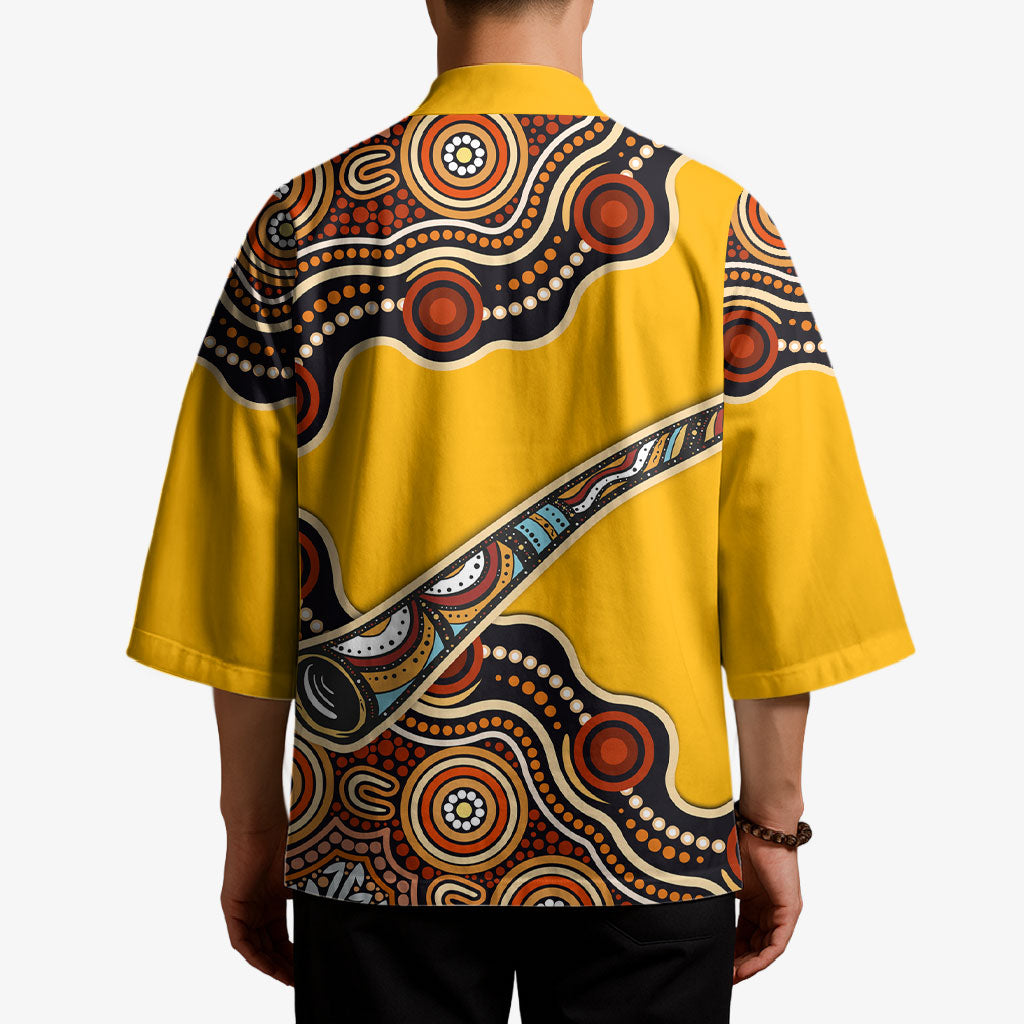 Didgeridoo Kimono Aboriginal Dot Painting Indigenous Traditional Instrument