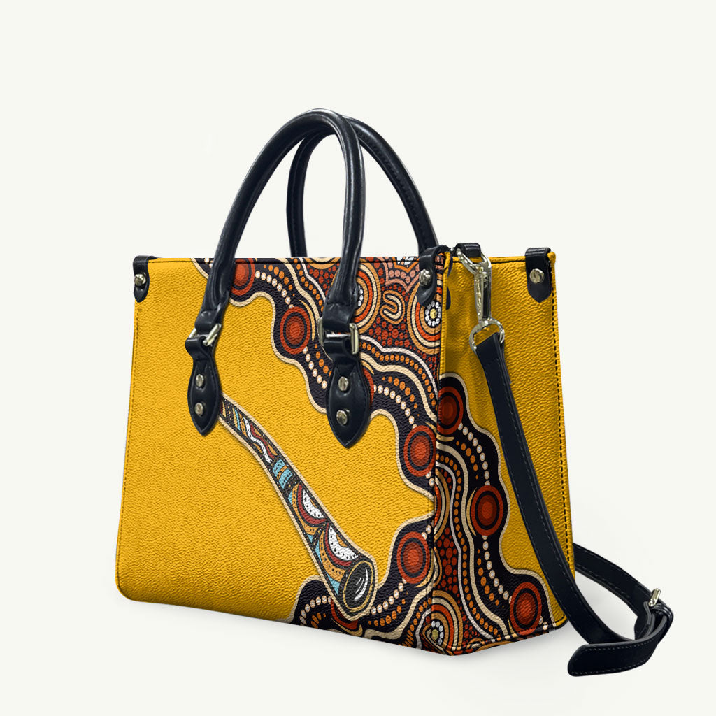 Didgeridoo Leather Bag Aboriginal Dot Painting Indigenous Traditional Instrument