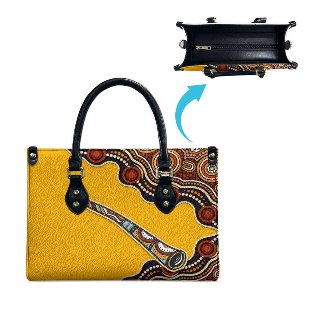 Didgeridoo Leather Bag Aboriginal Dot Painting Indigenous Traditional Instrument