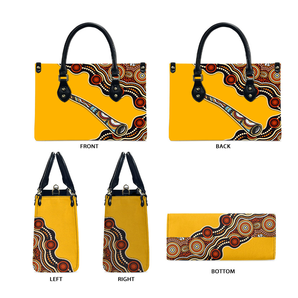 Didgeridoo Leather Bag Aboriginal Dot Painting Indigenous Traditional Instrument