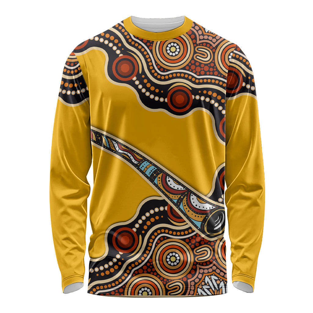 Didgeridoo Long Sleeve Shirt Aboriginal Dot Painting Indigenous Traditional Instrument