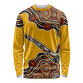 Didgeridoo Long Sleeve Shirt Aboriginal Dot Painting Indigenous Traditional Instrument