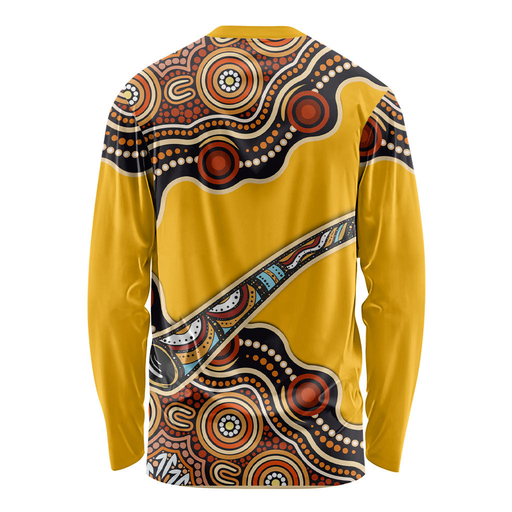 Didgeridoo Long Sleeve Shirt Aboriginal Dot Painting Indigenous Traditional Instrument