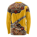 Didgeridoo Long Sleeve Shirt Aboriginal Dot Painting Indigenous Traditional Instrument