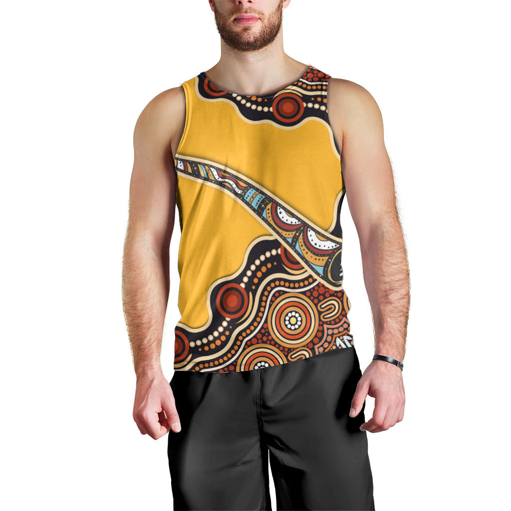 Didgeridoo Men Tank Top Aboriginal Dot Painting Indigenous Traditional Instrument