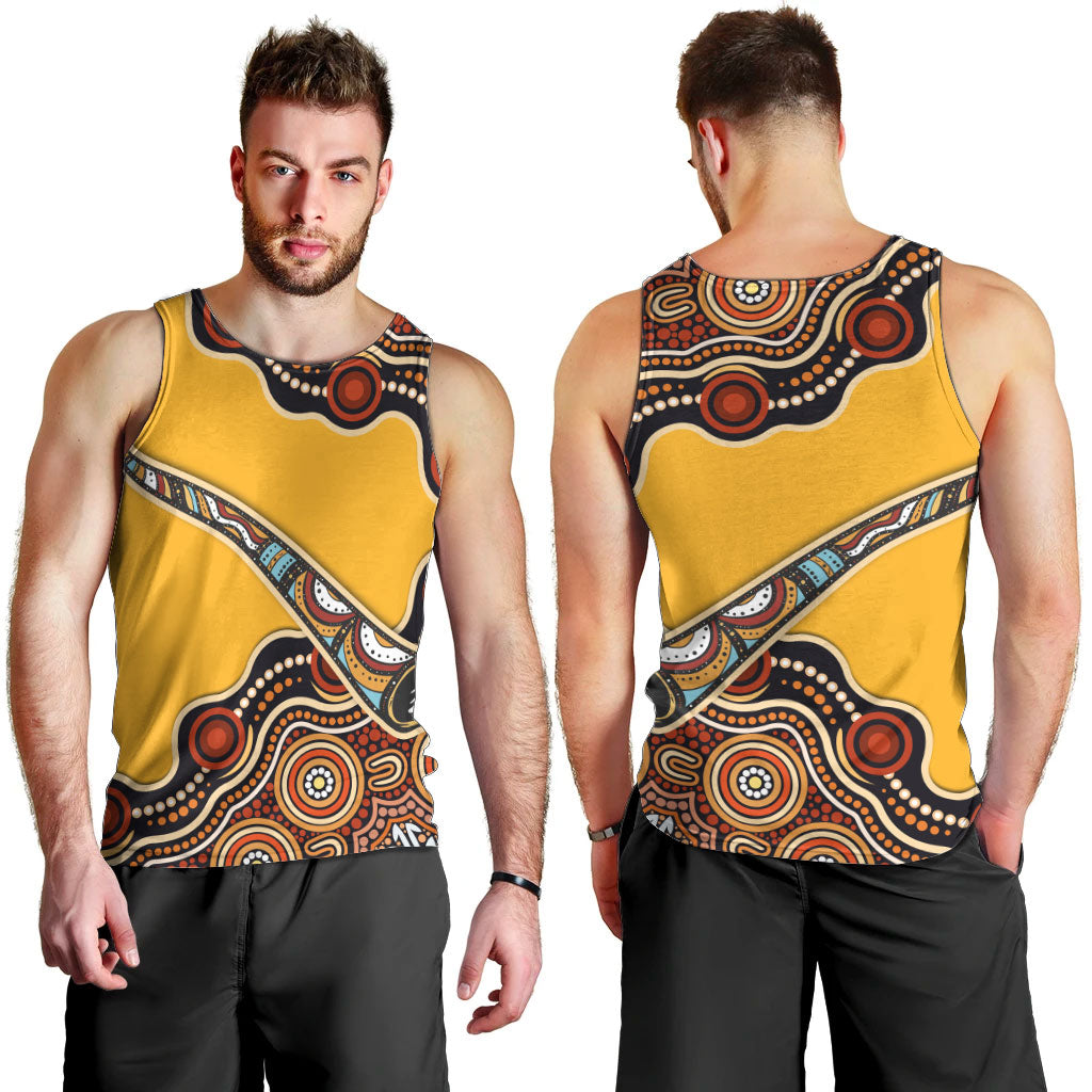 Didgeridoo Men Tank Top Aboriginal Dot Painting Indigenous Traditional Instrument