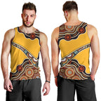 Didgeridoo Men Tank Top Aboriginal Dot Painting Indigenous Traditional Instrument